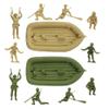 BMC Marx Plastic Army Men Beach Assault - Green vs Tan 24pc WW2 US Soldiers - Made in USA view 2