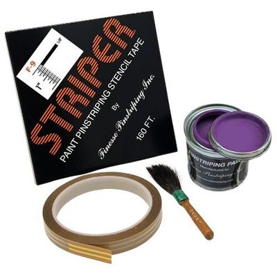 Finesse Pinstriping, Inc. Automotive Pinstriping KIT - Stencil/Brush/Paint - Pinstripe Your Car/Truck Results: 1/8 inch Stripe (Purple, 42 Foot roll)