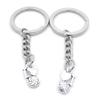100 PCS Antique Silver Keyrings Keychains Key Ring Chains Tags Clasps AA461 I Love Volleyball view 1