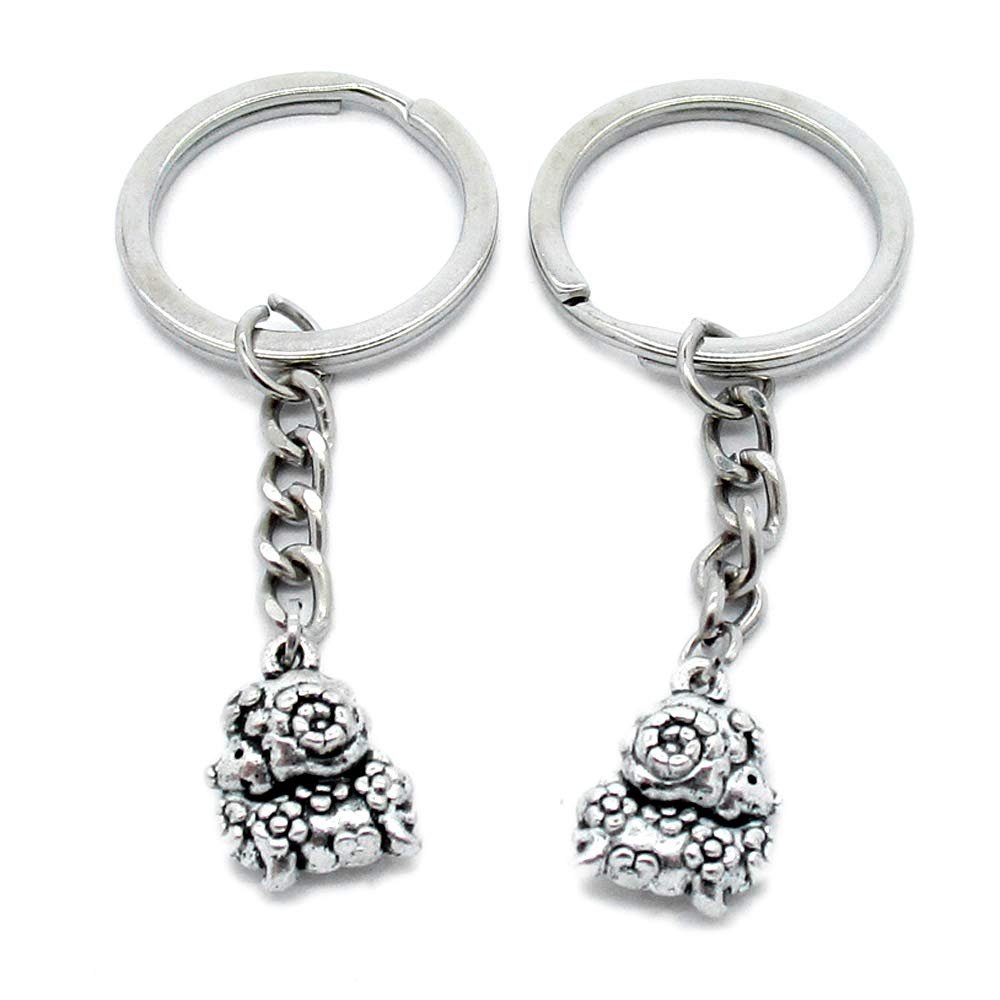 1 PCS Antique Silver Keyrings Keychains Key Ring Chains Tags Clasps AA461 Chinese Zodiac Sheep Goat