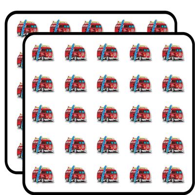 Camper Sticker for Scrapbooking Waterproof Vinyl Stickers for Water Bottle, Laptop & Phone Case 50 Pack