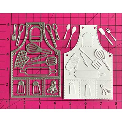 1 Pcs Kitchen Apron Cutting Dies, Kitchen Apron Metal Die Cuts,DIY Scrapbooking Artist Metal Cutting Dies Stencils for DIY Cards Making Scrapbooking Dies Cuts Photo Album Art 85MMx129MM