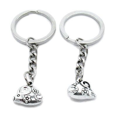 1 PCS Antique Silver Keyrings Keychains Key Ring Chains Tags Clasps AA461 Mouse Rat Chinese Zodiac