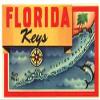 Florida Keys Map Orange and Red Vintage Decal Sticker Souvenir view 1