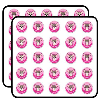 Chihuahua Cartoon Dog Sticker for Scrapbooking Waterproof Vinyl Stickers for Water Bottle, Laptop & Phone Case 50 Pack
