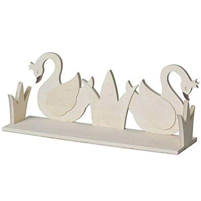 Artemio Wooden Shelf 2 Swans to Customize 40 x 16 cm