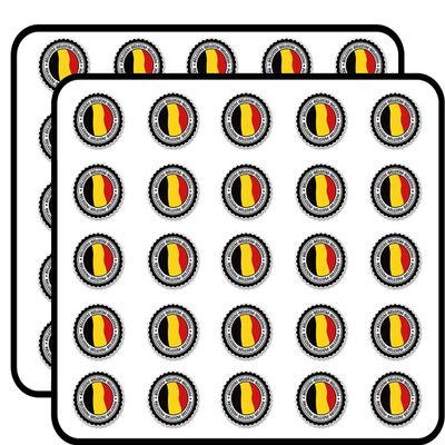 Belgium Sticker for Scrapbooking Waterproof Vinyl Stickers for Water Bottle, Laptop & Phone Case 50 Pack