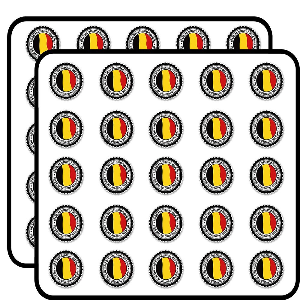 Belgium Sticker for Scrapbooking Waterproof Vinyl Stickers for Water Bottle, Laptop & Phone Case 50 Pack