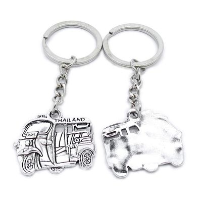 1 PCS Antique Silver Keyrings Keychains Key Ring Chains Tags Clasps AA461 Thailand Tuk Taxi