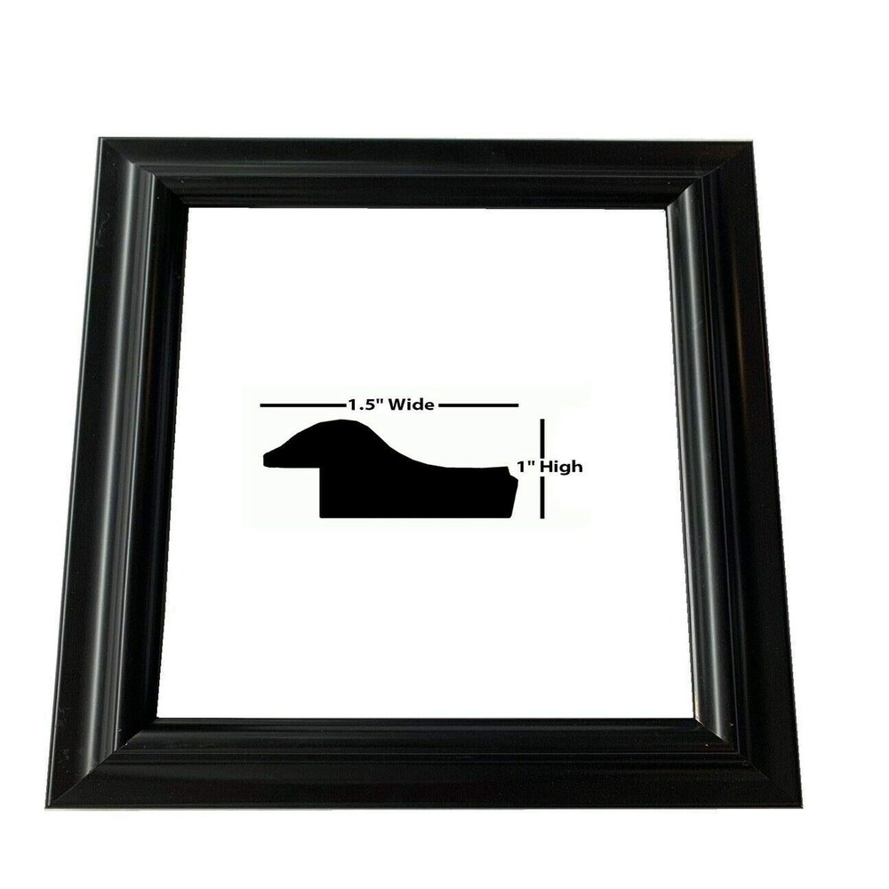US Art 17x24 Black Matte Finish, Solid Wood 1.5 Inch Wide Picture Poster Frame, 100% American Made #4106842