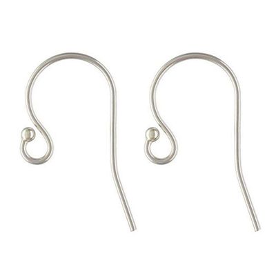 Adabele 200pcs Hypoallergenic Ball End Fish Earring Hooks 22mm Sterling Silver Plated Ear Wire (0.7mm/21 Gauge) for DIY Craft Earrings Jewelry Making CF242-1