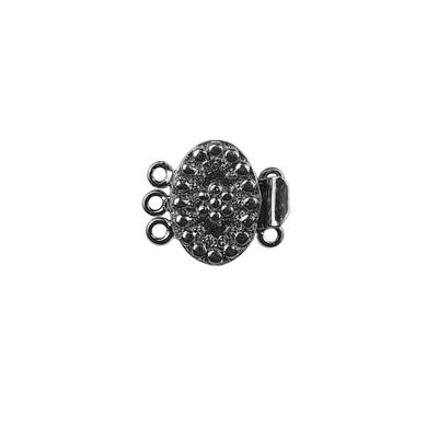 Black Rhodium Overlay Multi Strand Clasp with 3 Hole CR-388