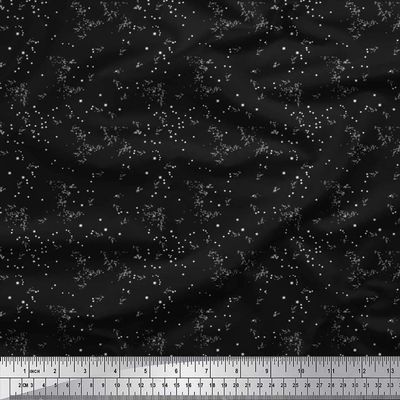 Star Print - Blacks - Soimoi Cotton Jersey Knit Fabric, 58" Wide Soft Stretch Printed Fabric by The Yard for T-Shirts, Baby Clothes, Pajamas, Dresses, Leggings & DIY Projects