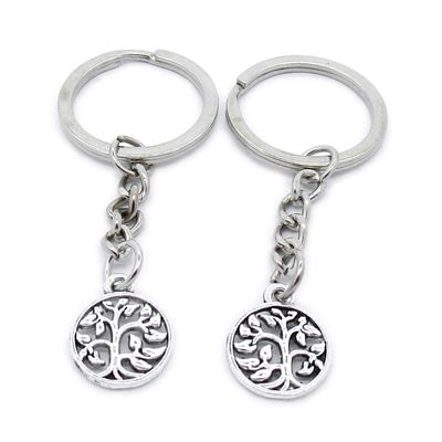 5 PCS Antique Silver Keyrings Keychains Key Ring Chains Tags Clasps AA461 Life String Tree Oak