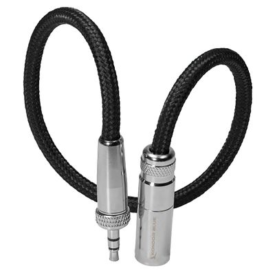 KONDOR Blue | 12 Inch Mini XLR (TA3) 3-Pin to 3.5mm TRS Locking Adapter Cable | for Compatible Lavalier Mics & Wireless Receivers, Nylon Braided, Reinforced Connectors | Black