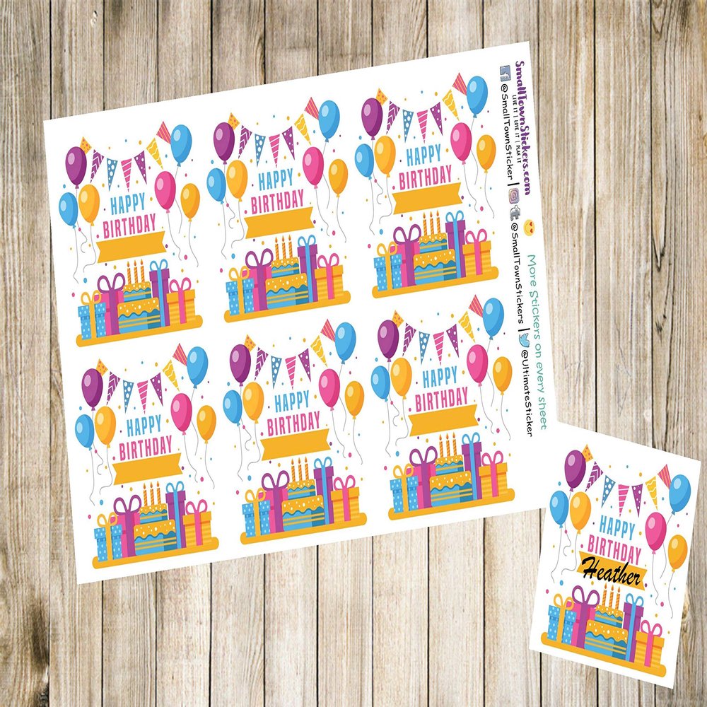 Ultimate Happy Birthday Stickers for Planners such as Erin Condren and Happy Planner