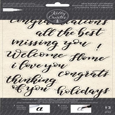 Kelly Creates Acrylic Traceable Stamps-Bouncy Sentiments