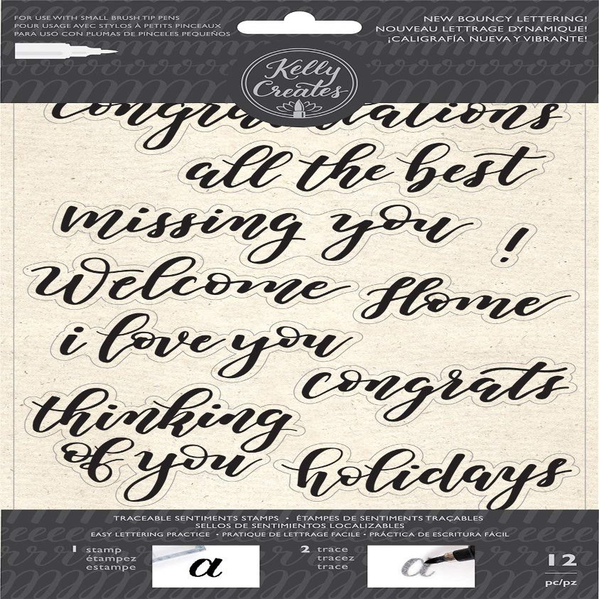 Kelly Creates Acrylic Traceable Stamps-Bouncy Sentiments