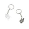 100 PCS Antique Silver Keyrings Keychains Key Ring Chains Tags Clasps K7TD9 Cartoon Elf House view 1