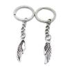 100 PCS Antique Silver Keyrings Keychains Key Ring Chains Tags Clasps AA462 Angel Cupid Wing view 1