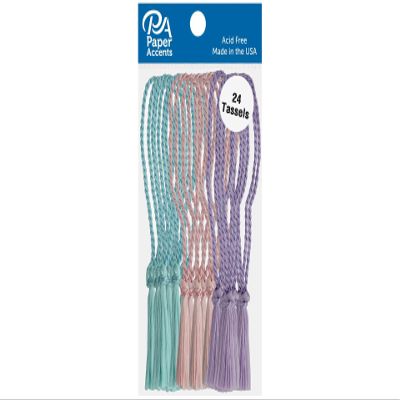 Tassels 24pc Aqua, Light Pink, Lilac