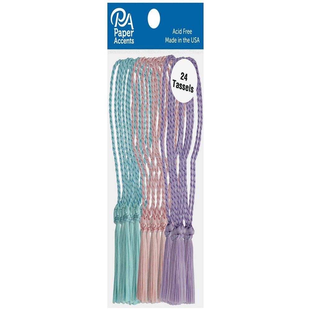 Tassels 24pc Aqua, Light Pink, Lilac