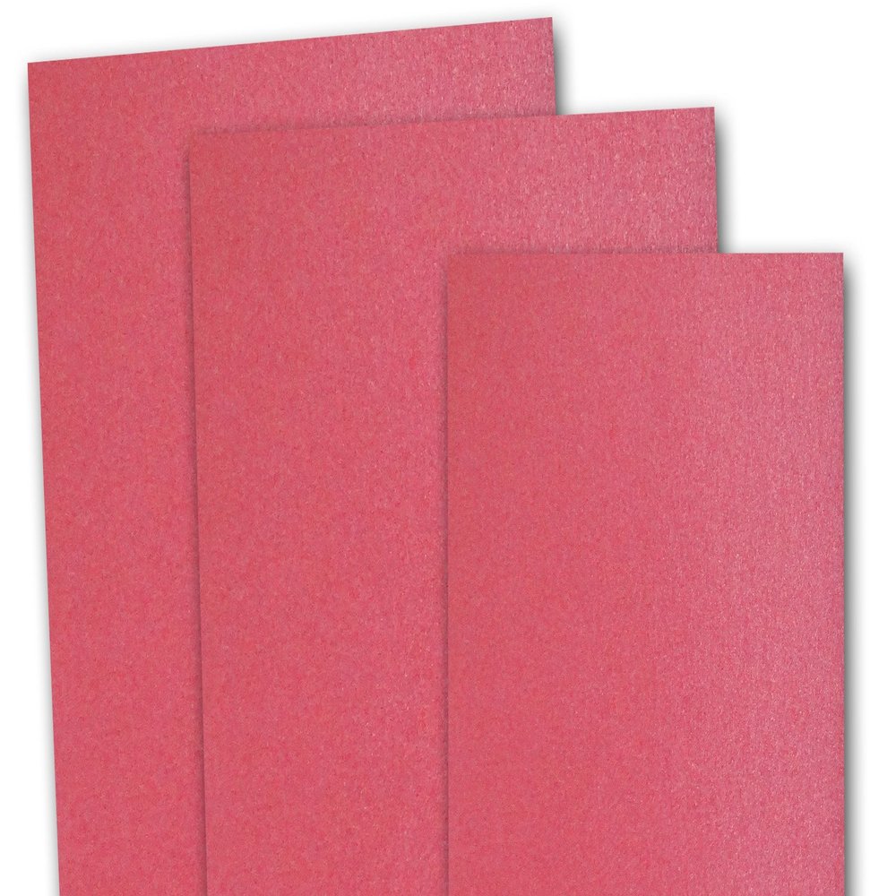 Shimmery Metallic Ultra Thick 5" x 7" Flat Cards - 285 GSM A-7 Flat Card - 25 Pack - Perfect for Wedding Invites, Announcements, Invitations, Post Cards, Etc. (Azalea)