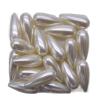 Faux Pearl Beads Pearl Jewelry Beads White Plastic Faux Pearl Straight Hole Drop-Shaped Imitation Pearl Beads DIY Clothing Accessories (6X12mm 300 PCS, Beige) view 1