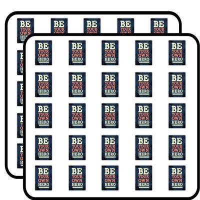 Be Your Own Hero Grunge Sticker for Scrapbooking, Planners, DIY Crafts, Albums, and Bullet Journals 50 Pack
