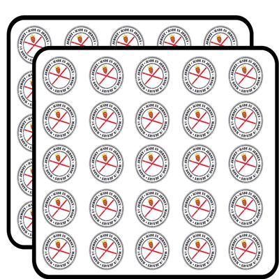 Made in Jersey Grunge Flag Stamp Art Decorative Scrapbooking Sticker Waterproof Vinyl Stickers for Water Bottle, Laptop & Phone Case 50 Pack
