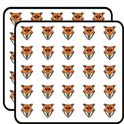 Fox Face Mascot Art Decorative Scrapbooking Sticker Waterproof Vinyl Stickers for Water Bottle, Laptop & Phone Case 50 Pack