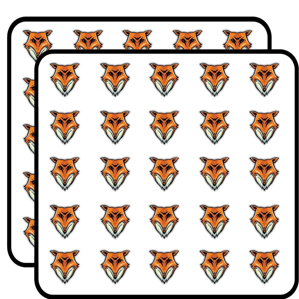 Fox Face Mascot Art Decorative Scrapbooking Sticker Waterproof Vinyl Stickers for Water Bottle, Laptop & Phone Case 50 Pack