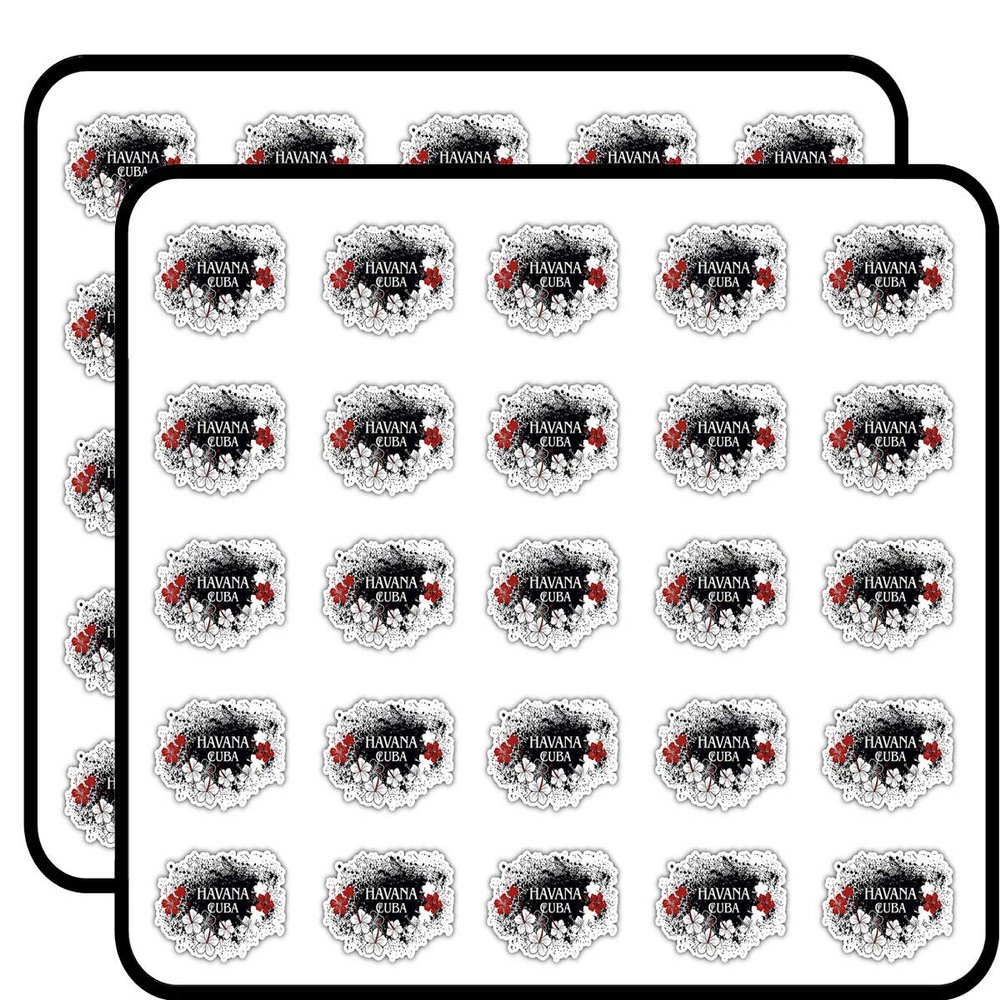 Havana Cuba Travel Art Decorative Scrapbooking Sticker Waterproof Vinyl Stickers for Water Bottle, Laptop & Phone Case 50 Pack