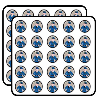 Funny Pig Policeman Art Decorative Scrapbooking Sticker Waterproof Vinyl Stickers for Water Bottle, Laptop & Phone Case 50 Pack