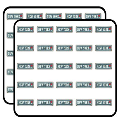 New York Retro Travel Tin Sign Art Decorative Scrapbooking Sticker Waterproof Vinyl Stickers for Water Bottle, Laptop & Phone Case 50 Pack