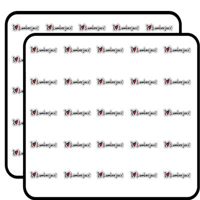 I Love Lumberjack Art Decorative Scrapbooking Sticker Waterproof Vinyl Stickers for Water Bottle, Laptop & Phone Case 50 Pack