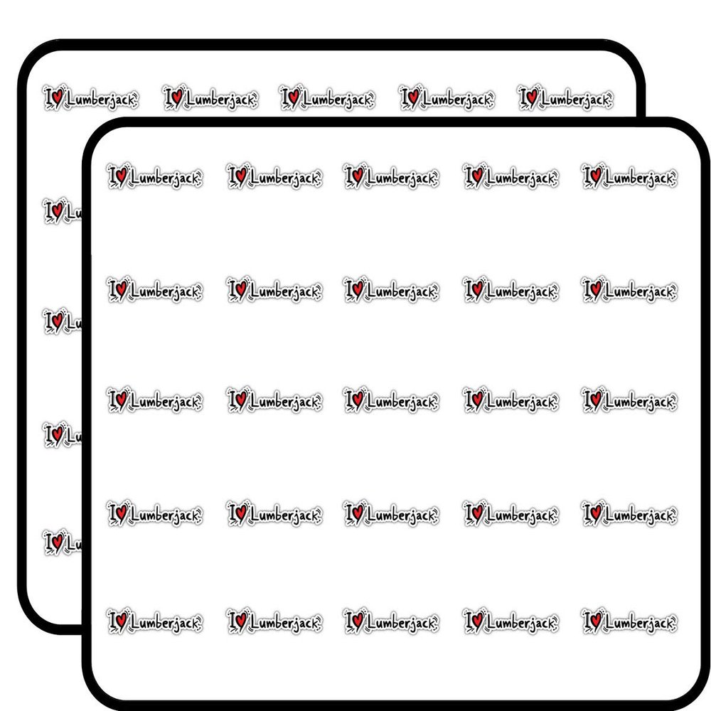 I Love Lumberjack Art Decorative Scrapbooking Sticker Waterproof Vinyl Stickers for Water Bottle, Laptop & Phone Case 50 Pack