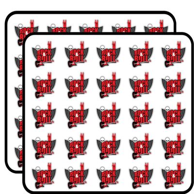 Rock & Roll Music Wings Label Art Decorative Scrapbooking Sticker Waterproof Vinyl Stickers for Water Bottle, Laptop & Phone Case 50 Pack