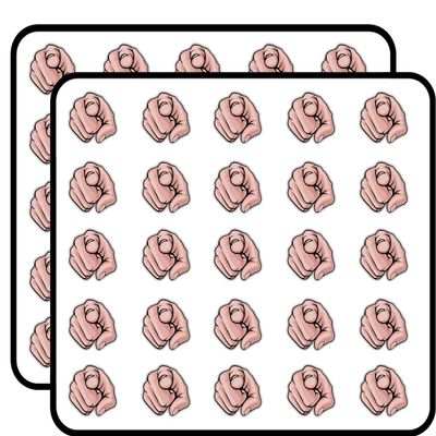 Hand Pointing Finger Art Decorative Scrapbooking Sticker Waterproof Vinyl Stickers for Water Bottle, Laptop & Phone Case 50 Pack