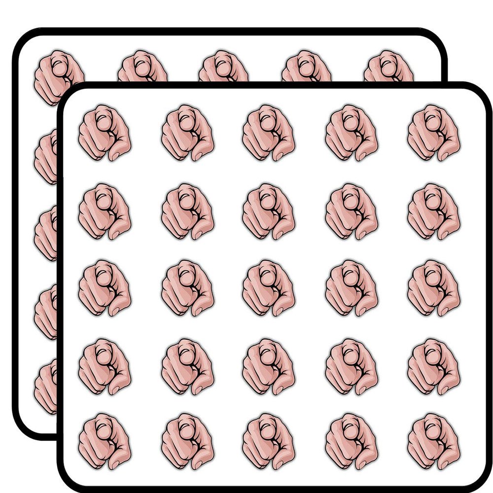 Hand Pointing Finger Art Decorative Scrapbooking Sticker Waterproof Vinyl Stickers for Water Bottle, Laptop & Phone Case 50 Pack