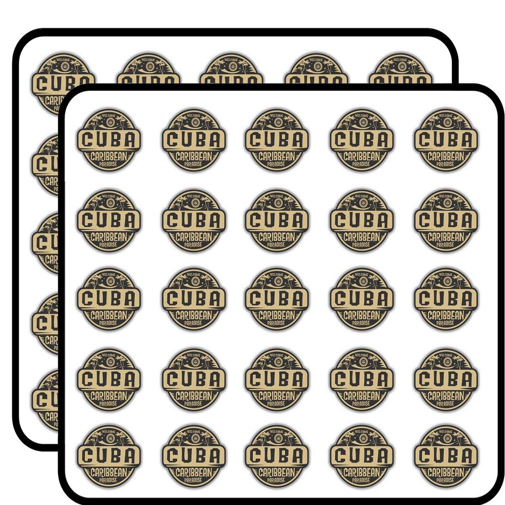 Cuba Caribbean Paradise Sticker for Scrapbooking Waterproof Vinyl Stickers for Water Bottle, Laptop & Phone Case 50 Pack
