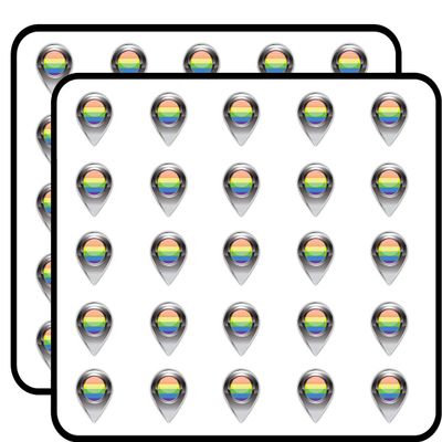 LGBT Flag Place Mark Travel Art Decorative Scrapbooking Sticker Waterproof Vinyl Stickers for Water Bottle, Laptop & Phone Case 50 Pack