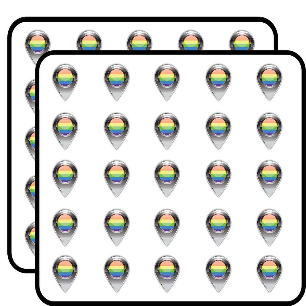 LGBT Flag Place Mark Travel Art Decorative Scrapbooking Sticker Waterproof Vinyl Stickers for Water Bottle, Laptop & Phone Case 50 Pack
