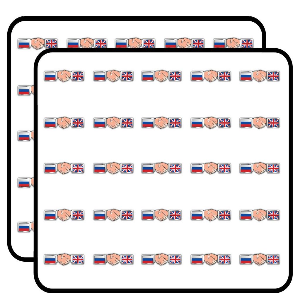 Russia United Kingdom Hand Shaking Flags Art Decorative Scrapbooking Sticker Waterproof Vinyl Stickers for Water Bottle, Laptop & Phone Case 50 Pack
