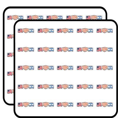 USA Israel Hand Shaking Flags Art Decorative Scrapbooking Sticker Waterproof Vinyl Stickers for Water Bottle, Laptop & Phone Case 50 Pack