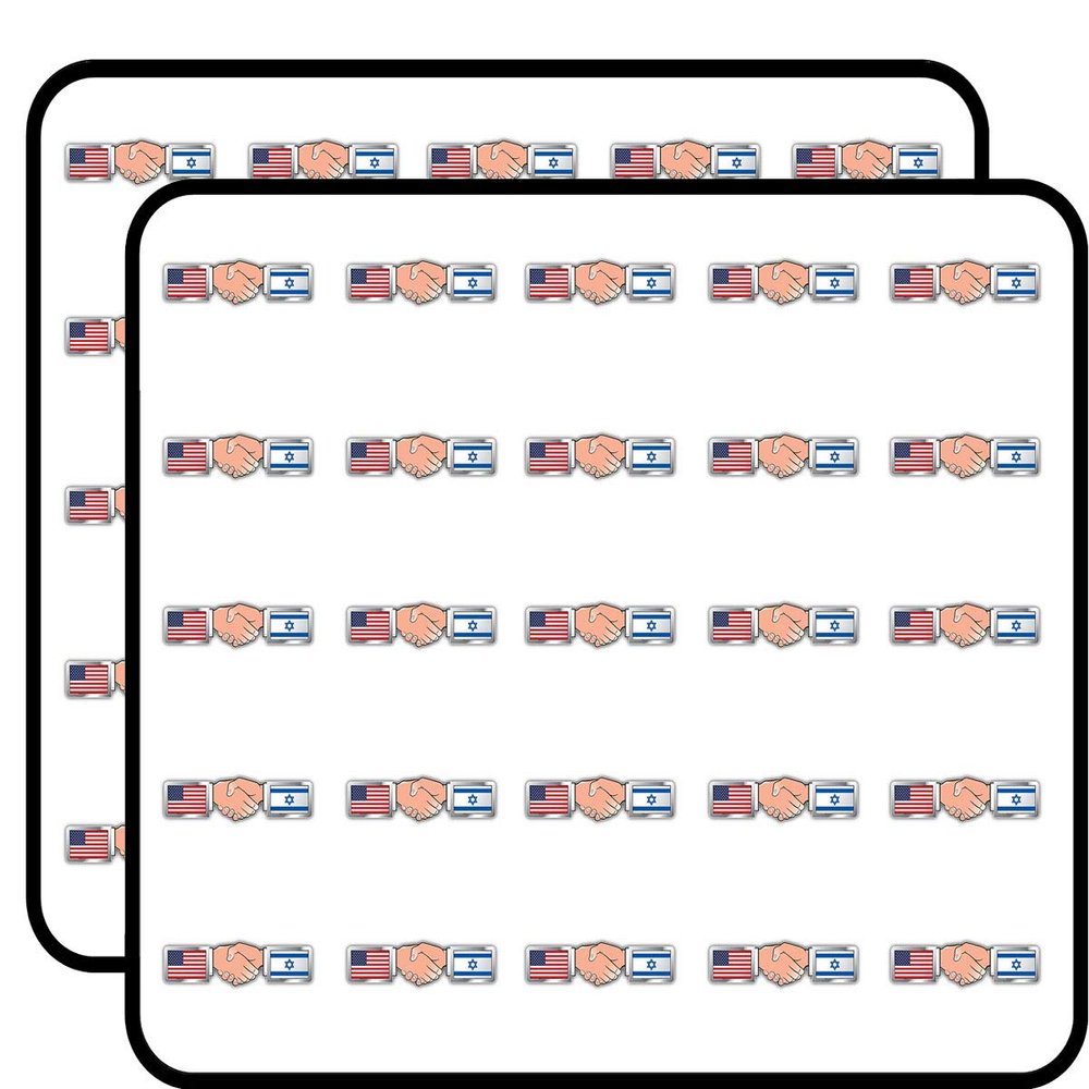 USA Israel Hand Shaking Flags Art Decorative Scrapbooking Sticker Waterproof Vinyl Stickers for Water Bottle, Laptop & Phone Case 50 Pack