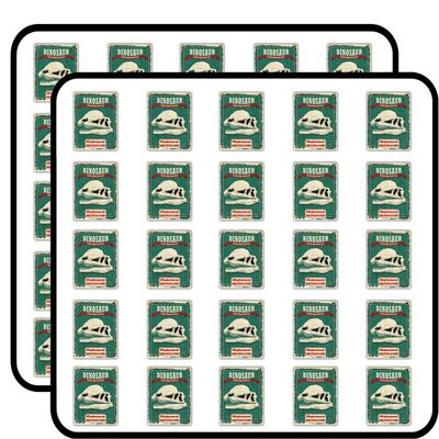 Dinosaur Grunge Retro Vintage Sticker for Scrapbooking Waterproof Vinyl Stickers for Water Bottle, Laptop & Phone Case 50 Pack