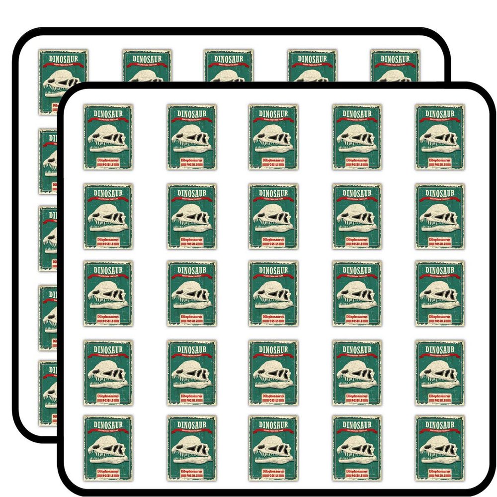 Dinosaur Grunge Retro Vintage Sticker for Scrapbooking Waterproof Vinyl Stickers for Water Bottle, Laptop & Phone Case 50 Pack