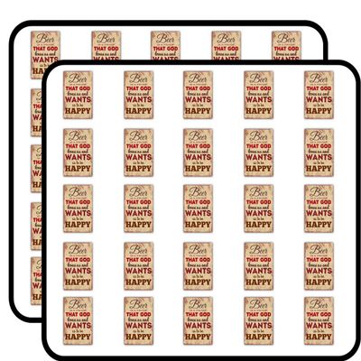 Beer Grunge Vintage Card Sticker for Scrapbooking, Planners, DIY Crafts, Albums, and Bullet Journals 50 Pack