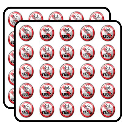 Ebola Ban Stop Sign Sticker for Scrapbooking Waterproof Vinyl Stickers for Water Bottle, Laptop & Phone Case 50 Pack